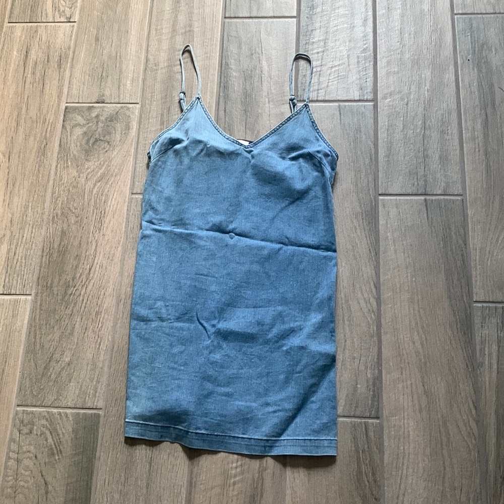 Wilfred Denim Blue Mini Slip Dress